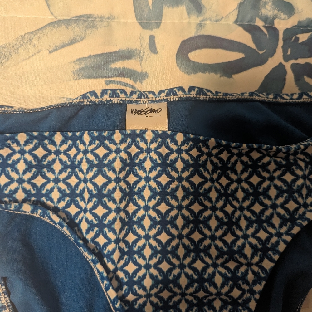XL Blue and White Halter Top Bathing Suit - Picture 10 of 16